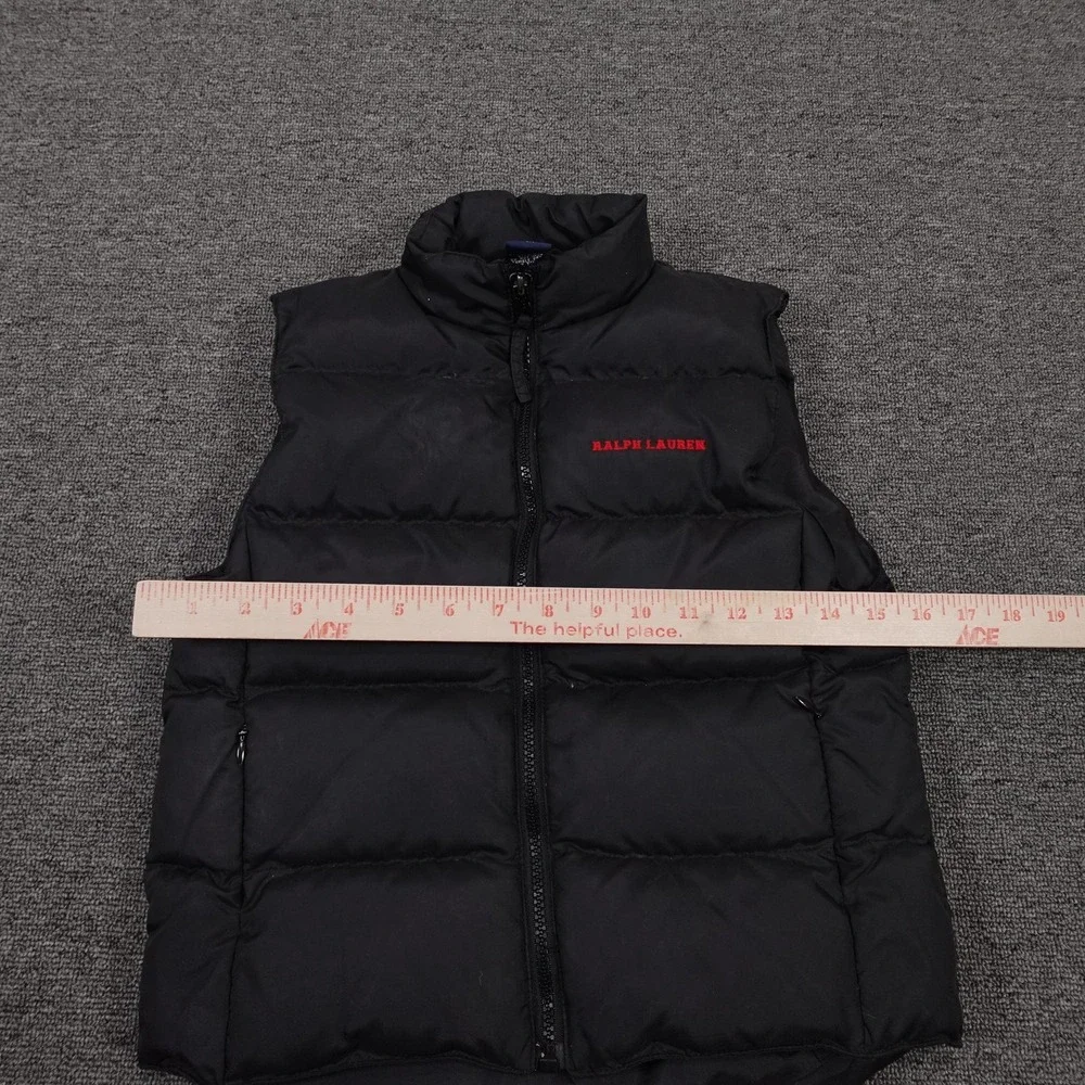 Ralph Lauren Vest Kids Small Black Down Puffer Quilted Zip‎ Nylon Winter